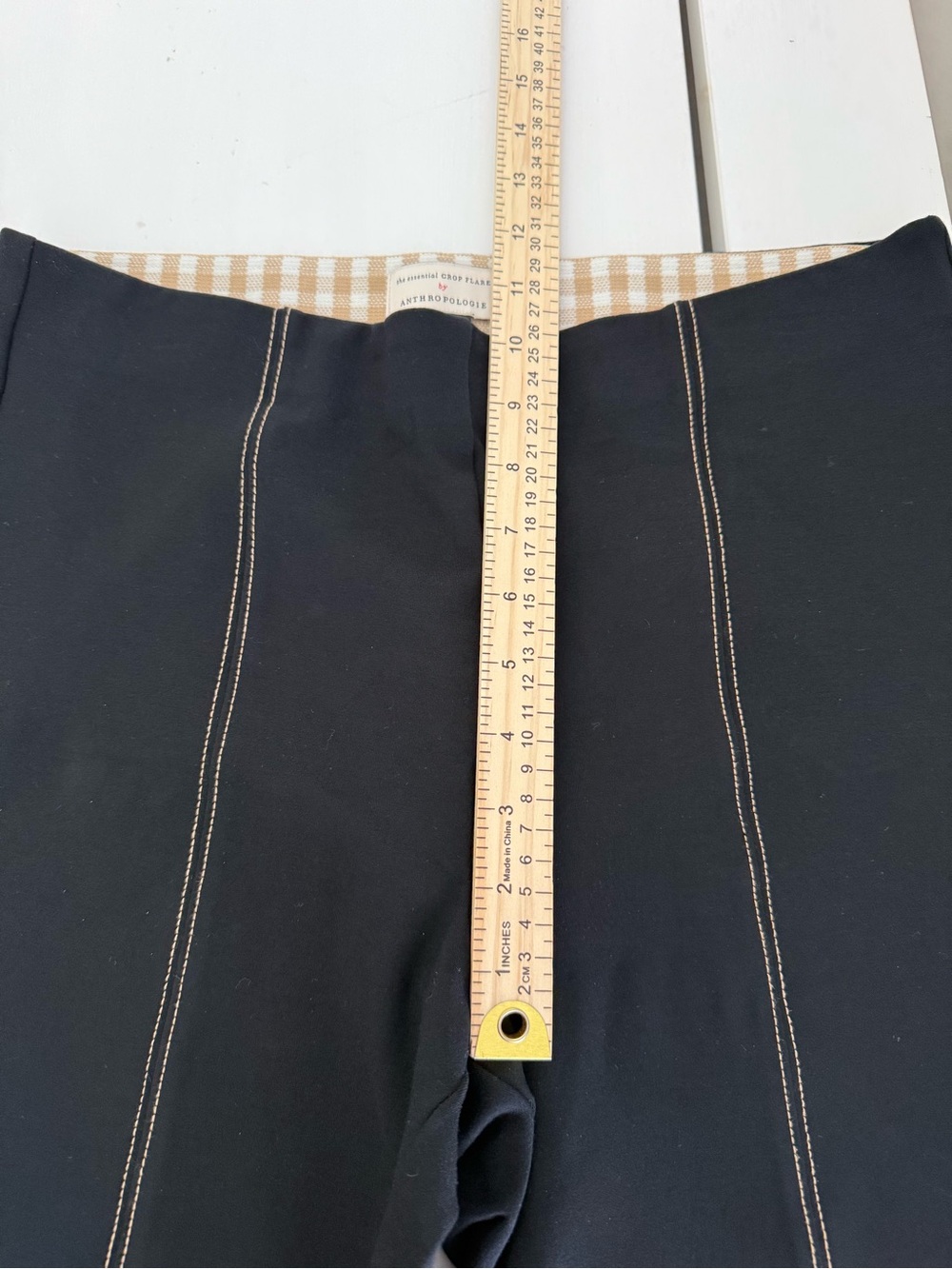 Anthropologie Essential Crop Flare Contrast Stitch Pants M - Picture 7 of 8
